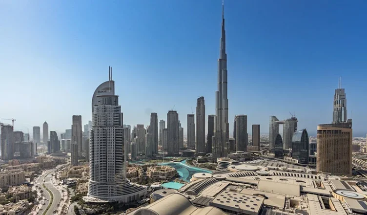 erial View of Dubai Skyline with Burj Khalifa