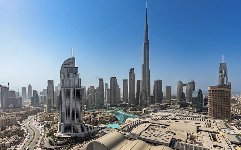 erial View of Dubai Skyline with Burj Khalifa