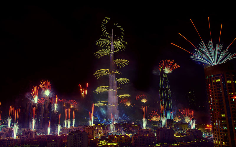 Burj Khalifa Fireworks in Dubai