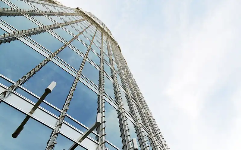 Close-up of Burj Khalifa's architecture