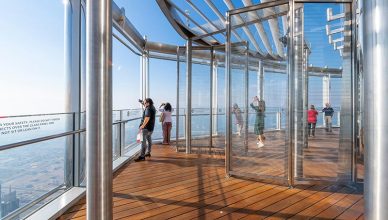 Open-air observation deck on floor 154 of Burj Khalifa