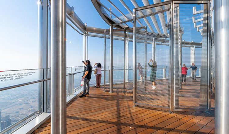 Open-air observation deck on floor 154 of Burj Khalifa