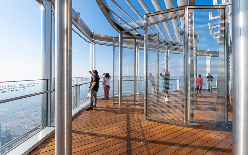 Open-air observation deck on floor 154 of Burj Khalifa