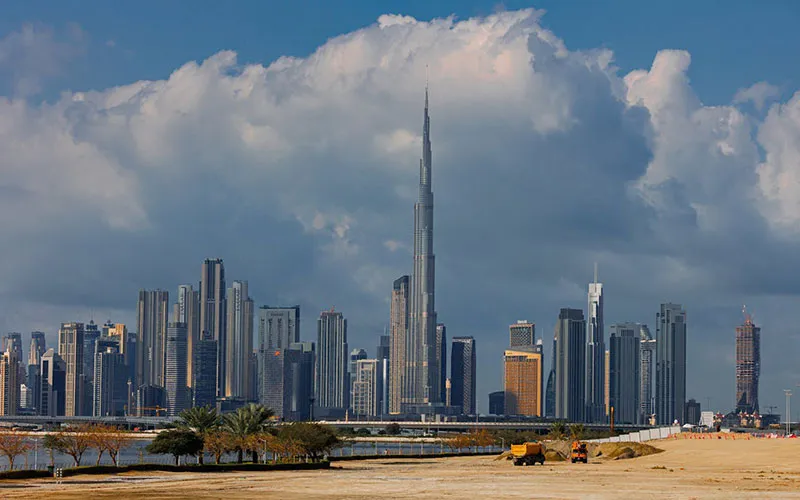 Majestic View of Burj Khalifa and Dubai Skyline